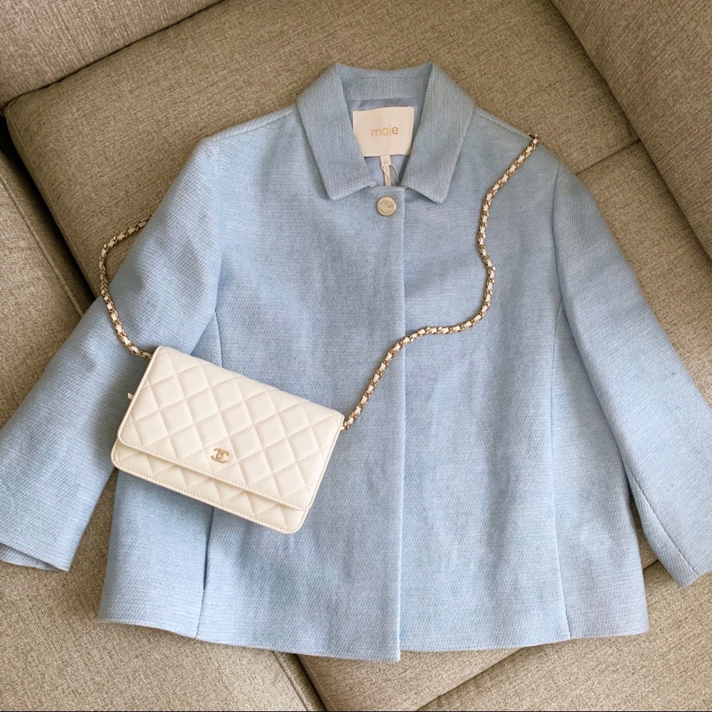 Maje linen blend blue jacket